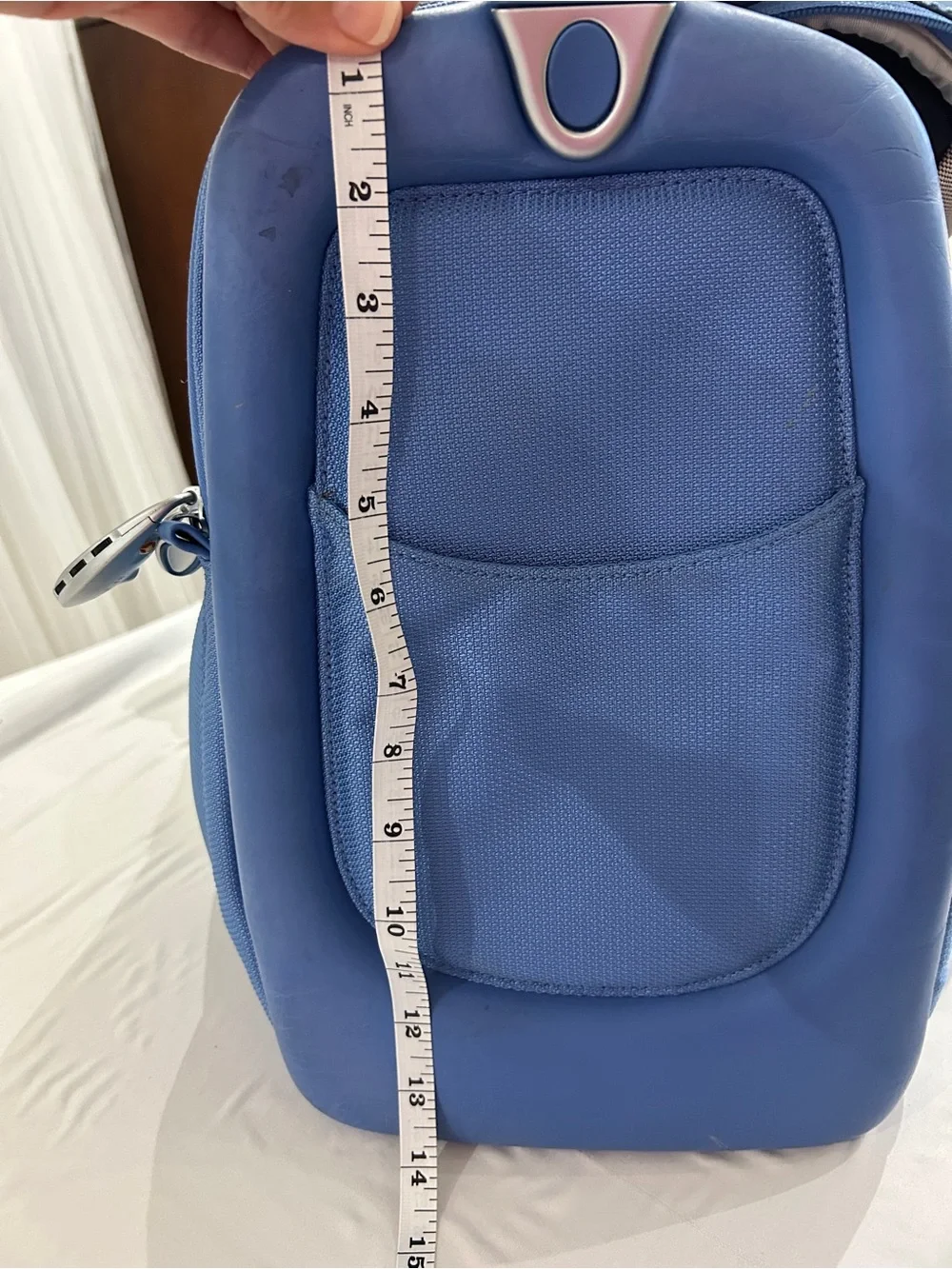 Tumi Light Blue Duffel Bag with Front & Side Pockets 21”